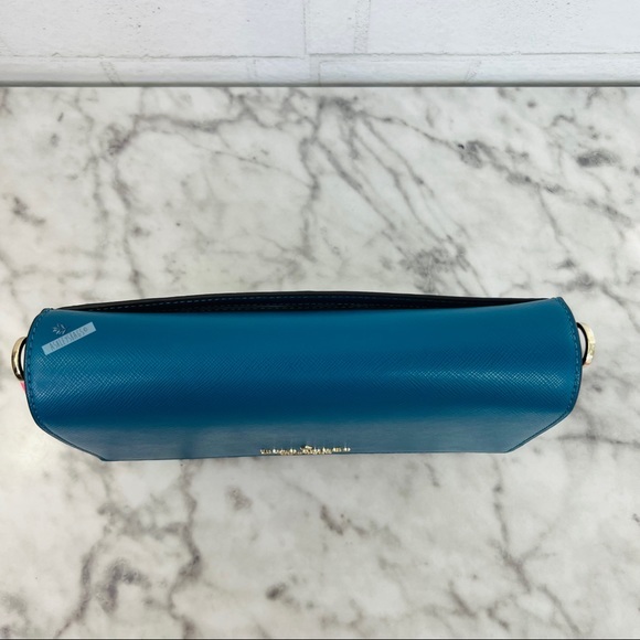 Kate Spade Carson Teal Blue Dark Peacock Convertible Chain Crossbody - Picture 4 of 9